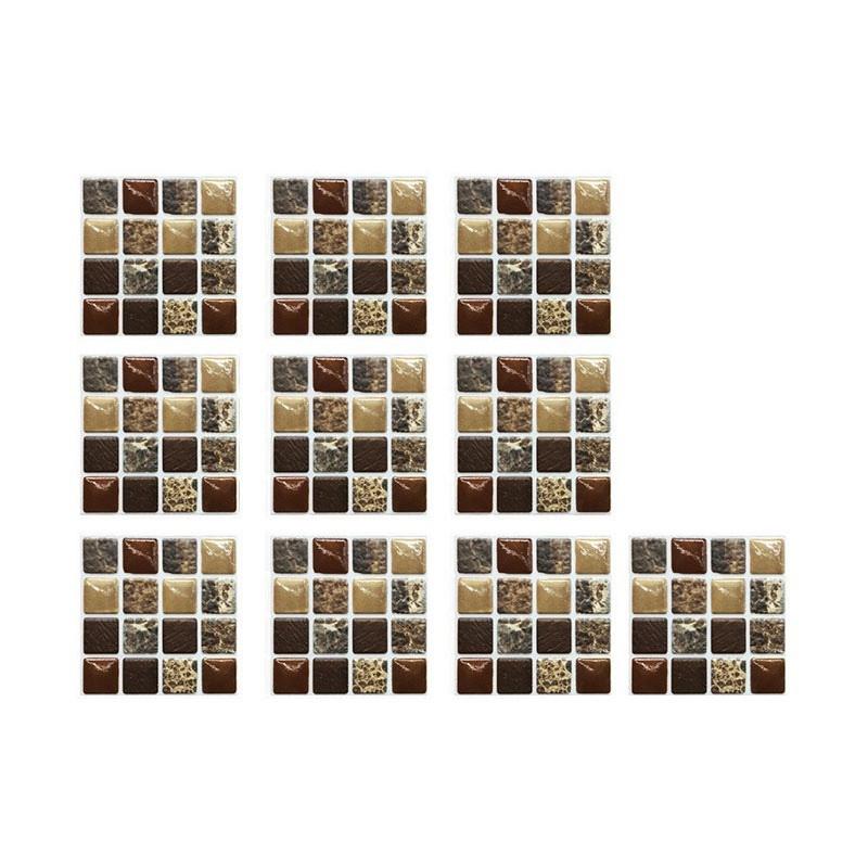 10 pezzi Adesivi per piastrelle in gel per cucina e bagno Adesivi per mosaico autoadesivi Carta da parati in mattoni di vetro creativi