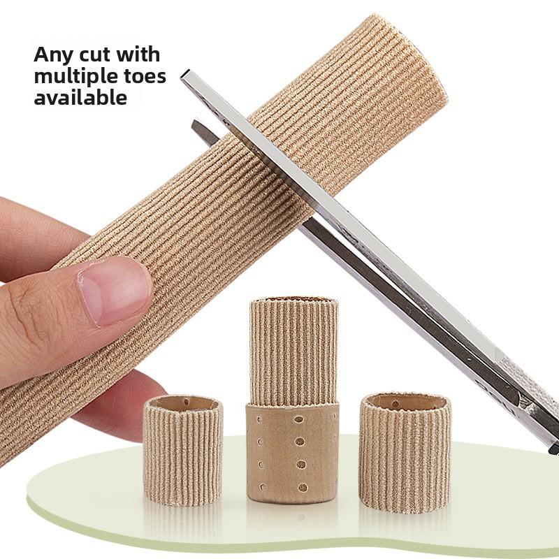 Protège-orteils en gel de fibres perforées Doux Respirant Protège-doigts Talons hauts Anti-usure Couvre-cors Peut être coupé et frit