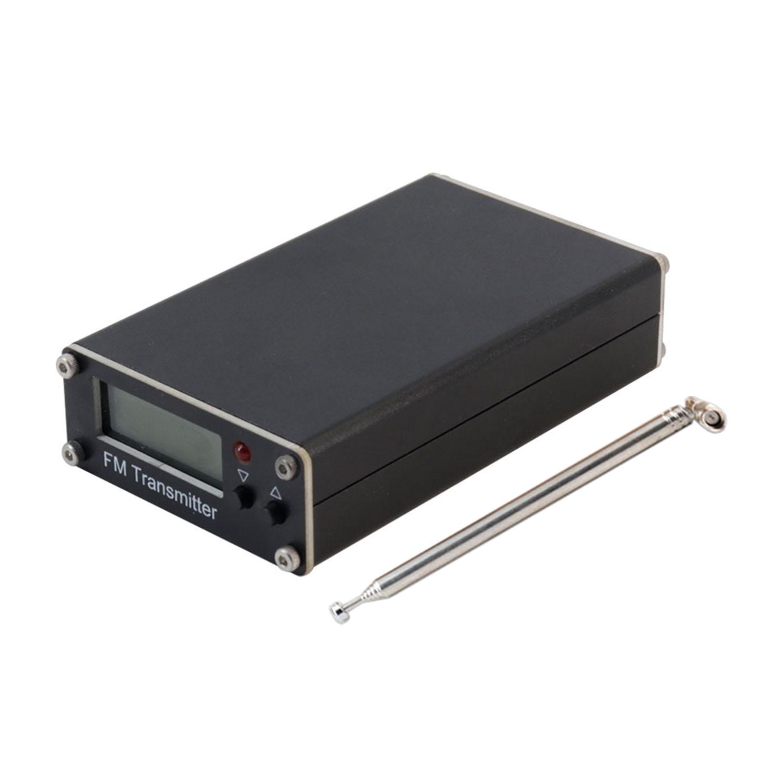 FM Transmitter 0.5W Digital Display Stereo FM Radio Broadcaster 76-108MHz Adjustable Frequency 2000m Range Compact Transmitter чёрный