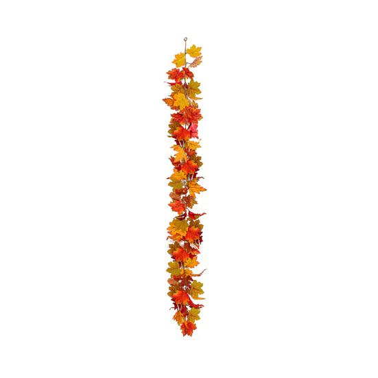 100/175CM Artificial Maple Leaf Garland UV Resistant Fall Halloween Thanksgiving Day Harvest Festival Autumn Mantle Porch Indoor Outdoor Decoration
