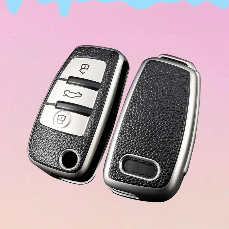 Auto Shell Fob For A1 A3 A4 A5 A6 A7 Q3 Q5 S6 B6 B7 B8 C6 8P 8V 8L TT RS Soft TPU Car Folding Key Case Bag Cover Protector