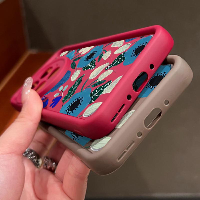 Blaues Trompetenblumenmuster Weiche TPU Silikon Handyhülle Für OnePlus 13T 13 12 11R ACE 5 3 2 Bonbonfarbene Hülle Funda