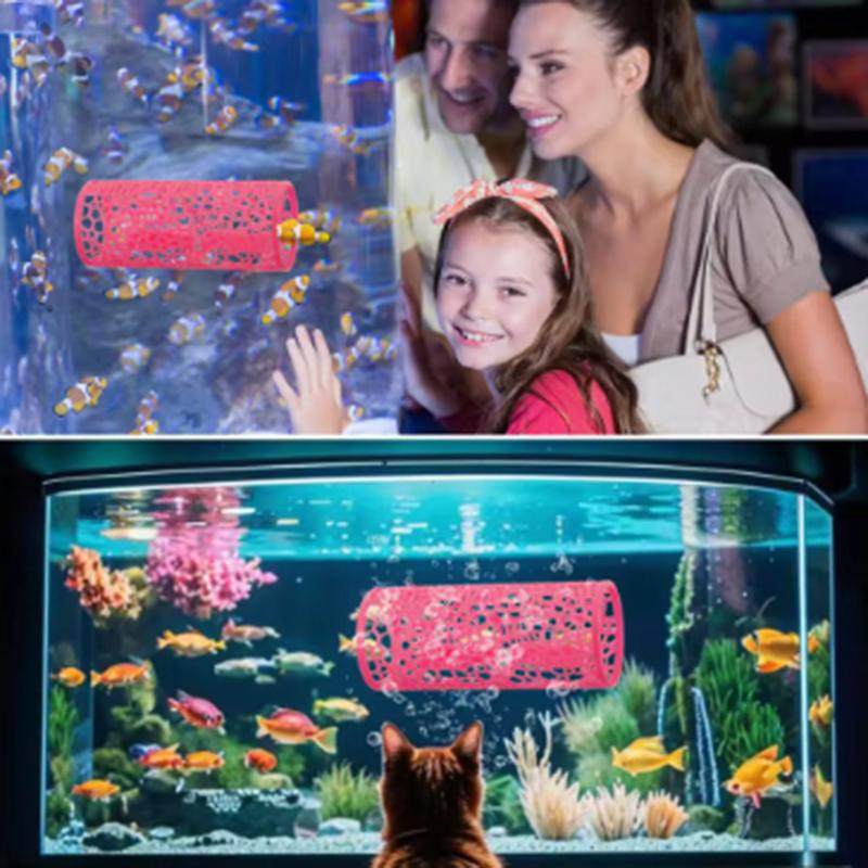 Aquarium Fish Tunnel Toys Betta Fish Hideout Playground Cave Decor For Betta Guppies Bottom Feeders Fish Tank Habitat Accessory