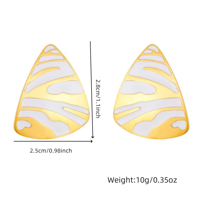 DIEYURO 316L Stainless Steel White Tiger Stripe Necklace Earrings Ring Suit For Women Girls New Party Gift Fashion Jewelry Set