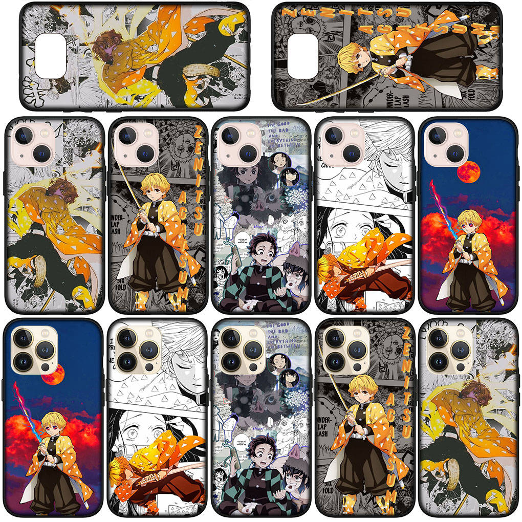 Phone Case for Samsung Galaxy S24 S23 iPhone 16 15 14 Xiaomi Redmi Note 13 12 11 8 Plus 9 Pro Max X XR OPPO Huawei Agatsuma Zenitsu Demon Slayer Cover