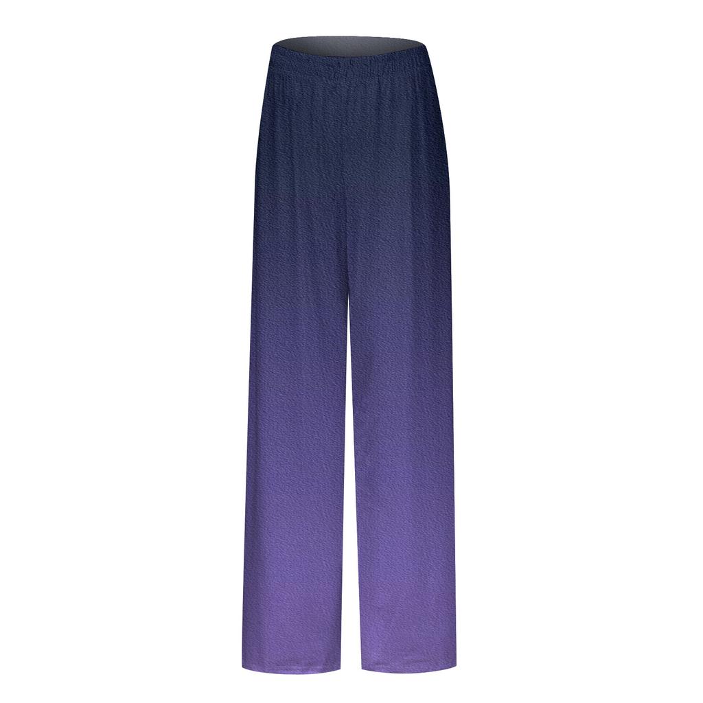 Fashion Women's Printed Stitching Breathable Casual Loose Pants