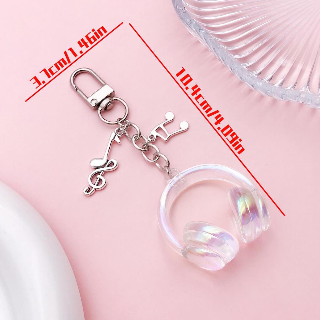 3D Acrylic Headphone Keychain - Cute & Stylish Backpack Charm, Perfect Gift for Friends