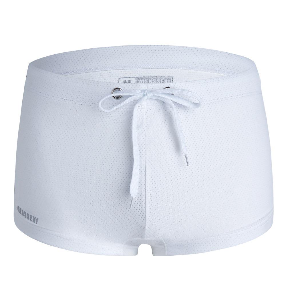 Men's Low-Waist Waterproof Swim Trunks - Drawstring Nylon Square Leg Design for European and American Markets