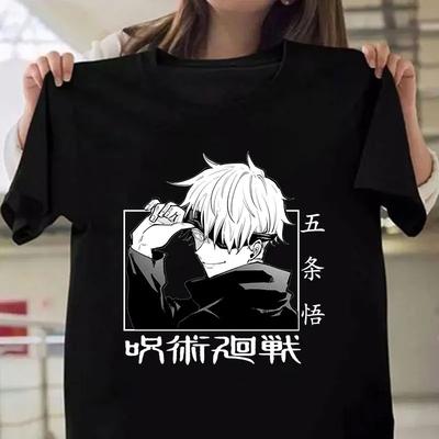 Anime Print T-Shirt Kurzarm O-Ausschnitt Locker Damen Sommer Cooles T-Shirt Herren T-Shirt Tops
