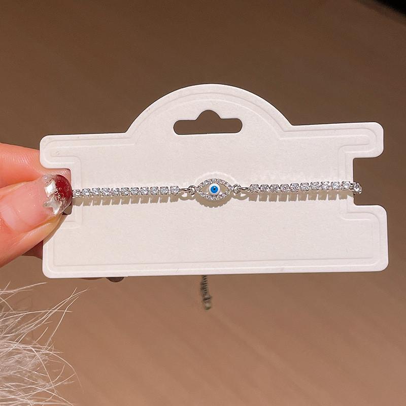 

Vintage Geometric Zircon Oval Eye Adjustable Bracelet For Women Gift Jewelry срібний