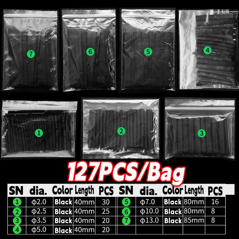 

Чорний Набір Термозбіжної Трубки Термостійка Трубка Збіжна Обгортка Дротів Електричне З єднання Кабельні Ізоляційні Рукавички Захисник Mixed-size