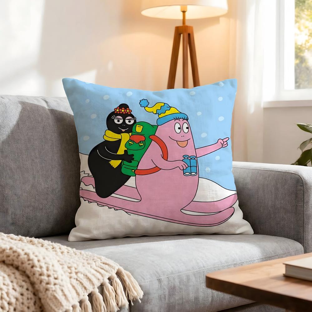 Cartoon Barbapapa Cushion Cover 1Pcs Decorative Covers Soft Cushion Case For Sofa Couch Decor 40X40 45X45 Pillowcases
