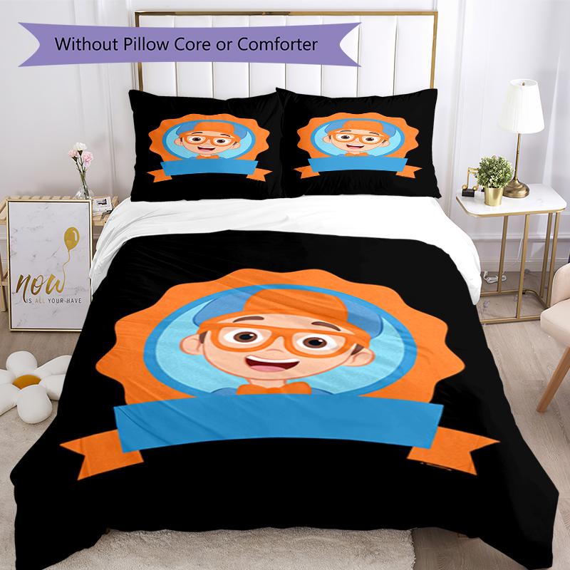 3pcs Blippi Bedding Set Duvet Cover Closure Includes 1 Duvet Cover & 2 Pillowcases, Soft and Comfortable for All Seasons.