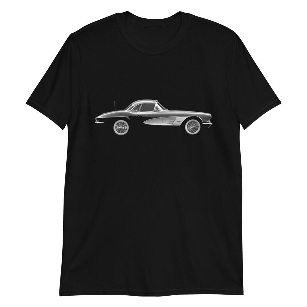 Black C1 vette 1950s Antique Collector Car Gift Short-Sleeve Unisex T-Shirt L