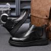 Fashion Man Shoes Classic Business Leather Chelsea Boots Ankle Boots Men Casual British Style Short High-Top Men Cotton Shoes