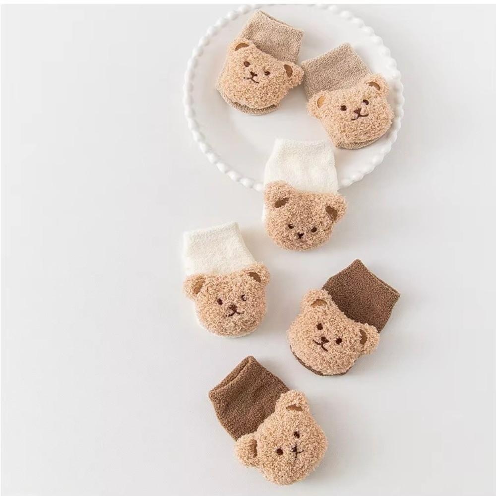 2PCS/Set Cartoon Baby Hat Socks Winter Knitted Newborn Short Socks New Pullover Hats Boy Girl