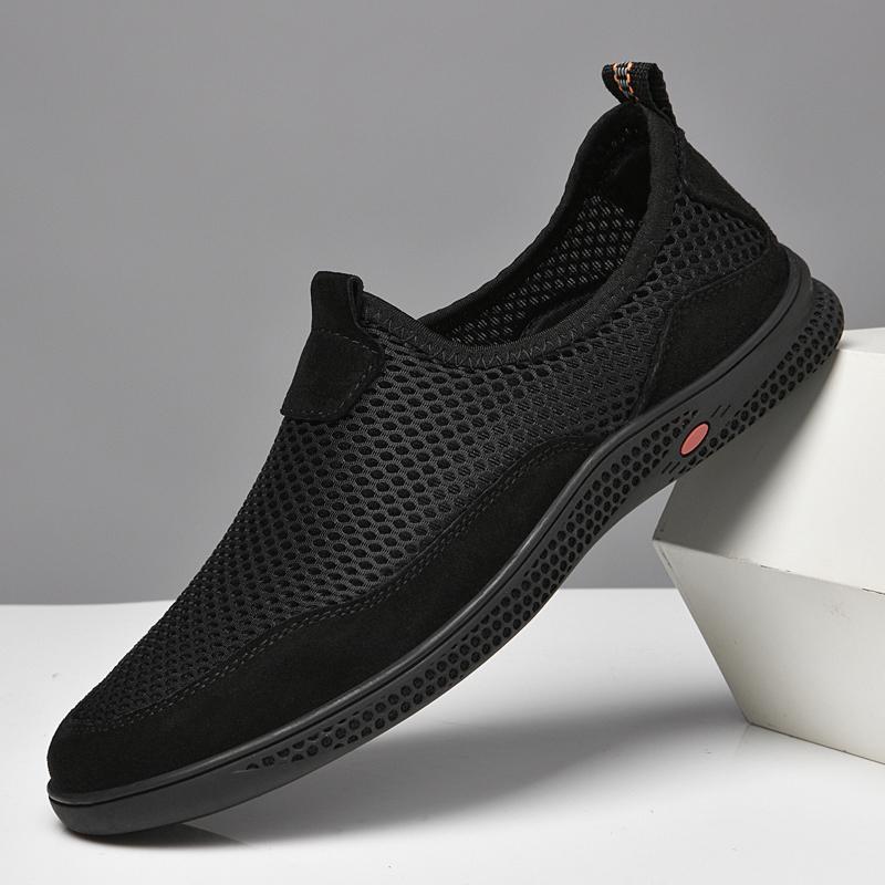 Fashion Summer Flats Men's Casual Shoes Breathable Mesh Men's Shoes Fashion Men Loafers Outdoor Non-slip Sneakers Light Walking Shoes