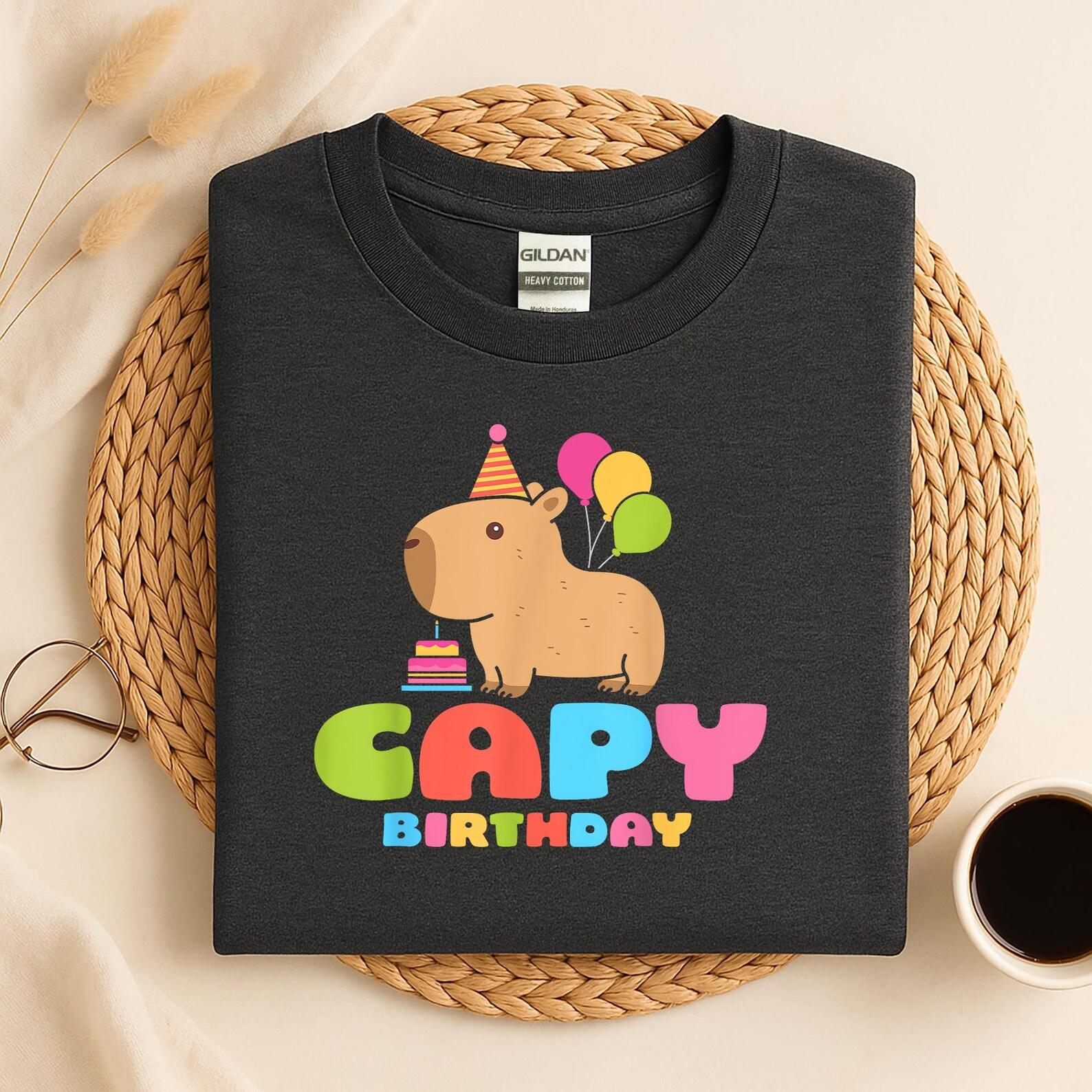 Capybara Birthday Shirt:  Capy Birthday to Me!  - Kids Party Outfit, Capybara Lover Matching Tee, Capybara I Pull Up Shirt, Gift For Party S