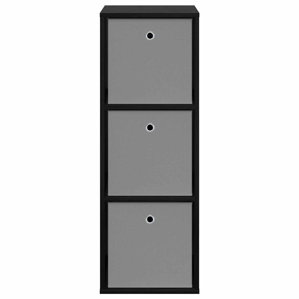 Sideboard with Drawers Black Oak Effect 35 x 32 x 99.5 cm