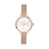 Petite Amourette Weißes Zifferblatt Roségoldfarbener Edelstahl Quarz ME010046 Damenuhr
