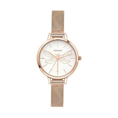 Petite Amourette Cadran Blanc Ton Or Rose Acier Inoxydable Quartz ME010046 Montre Femme