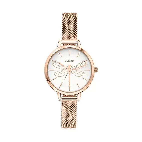 Oui & Me Petite Amourette Cadran Blanc Ton Or Rose Acier Inoxydable Quartz ME010046 Montre Femme
