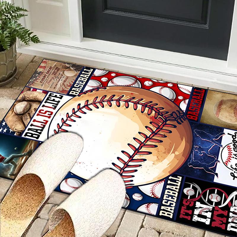 Baseball Passion And Heritage Office Rug Chair Mat, Game Carpet, Suitable for Front Door, Bedroom, Living Room, Desk, Holiday Gift