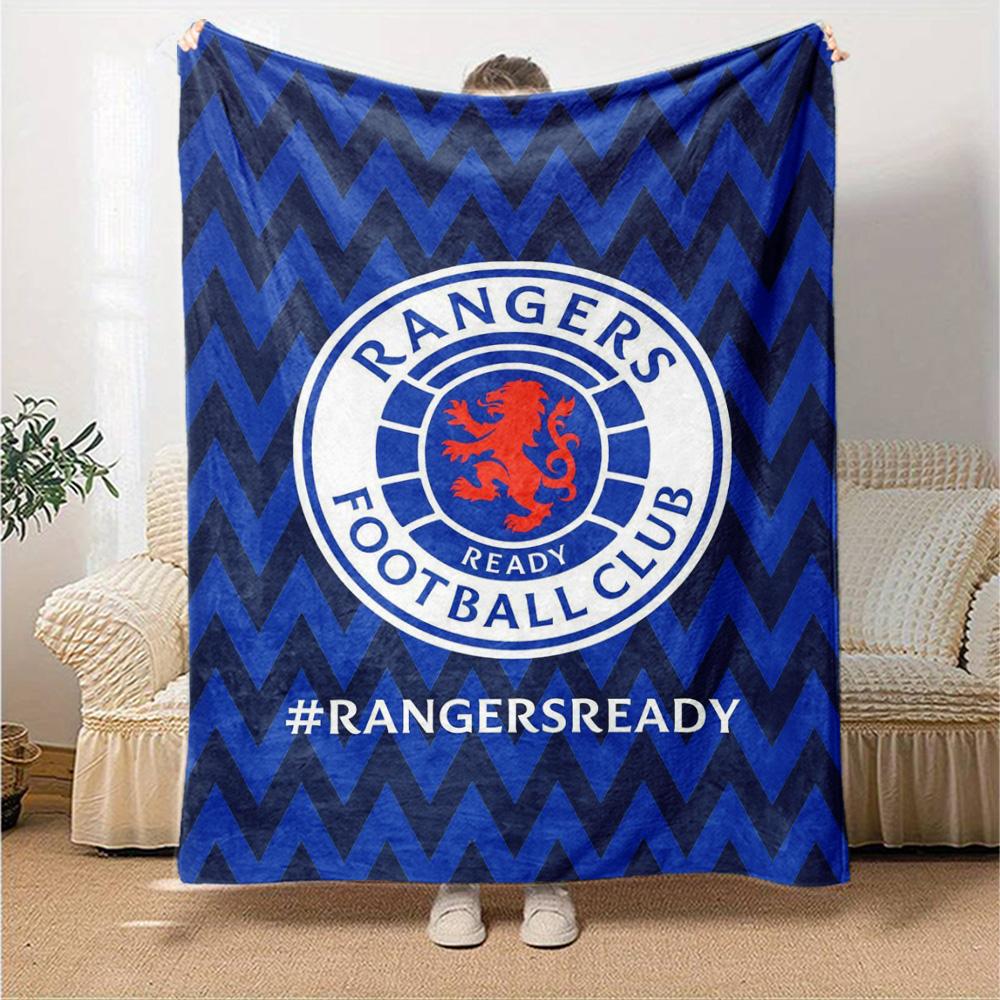 Rangers FC Print Flannel Blanket High Quality Warm Comfortable Cover for All Seasons Perfect for Gifts Home Decor