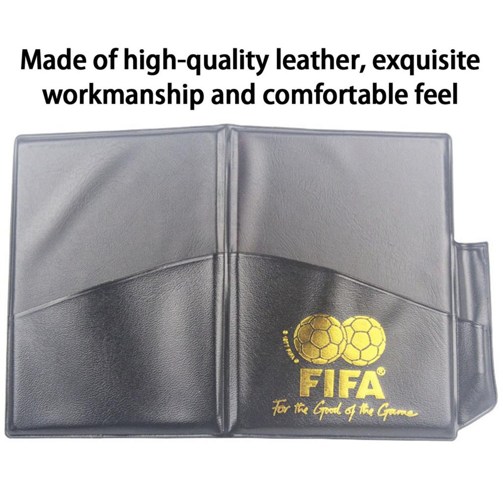 Kolip Sports Football Referee Red Yellow Cards With Leather Case Pen Practical Referee Tools Competition Equipment
