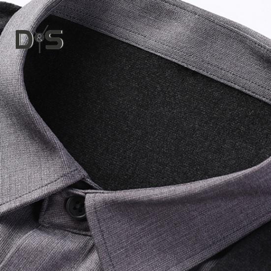 Homens Primavera Outono Top Falso Camisa de Duas Peças E Cardigan Patchwork Malha Suéter Gola Dobrada Estilo Formal Casaco de Escritório