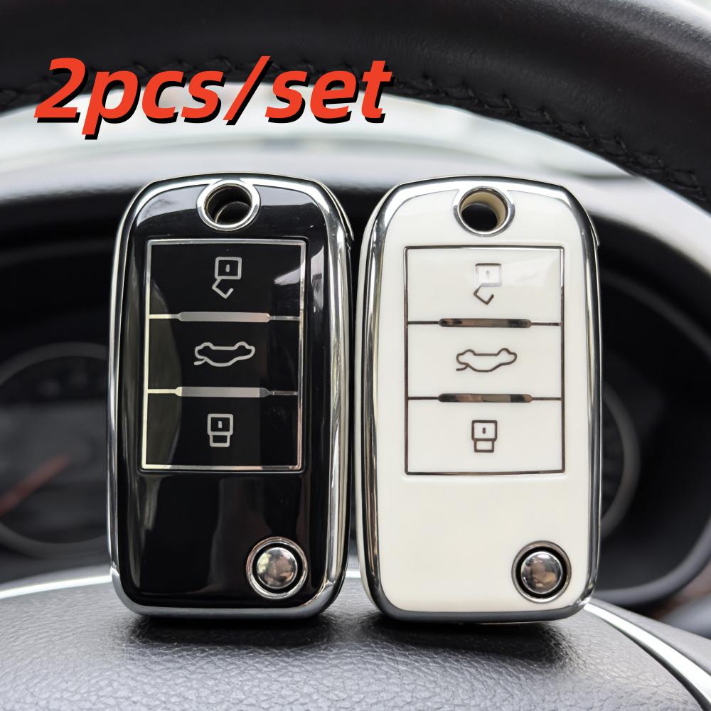 2Pcs Car Key Case Covers For Roewe Rx5 Mg3 Mg5 Mg6 Mg7 Mg Zs Gt Gs 350 360 750 W5 Remote Key Protector