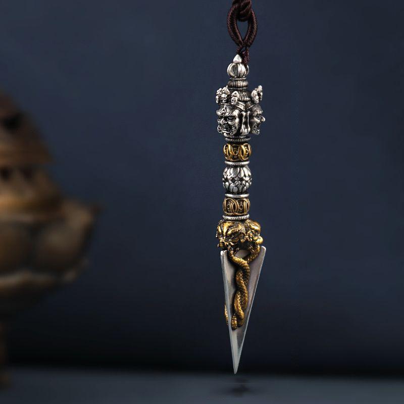 New Arrival Vajra Pendant Necklace Zen Buddhist Inspired Trendy National Style Unisex Couple Jewelry Accessory