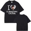 I Love Sebastian Yatra Graphic T-shirts Men Women Harajuku Vintage Gothic T-shirt Cotton Casual Short Sleeve T Shirts Streetwear