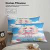 Softville Cozy Town 3PCS Bedding Sets Lop Rabbit Sitting On Cloud Pinted Duvet Cover No Filling Cartoon Style Queen King Size