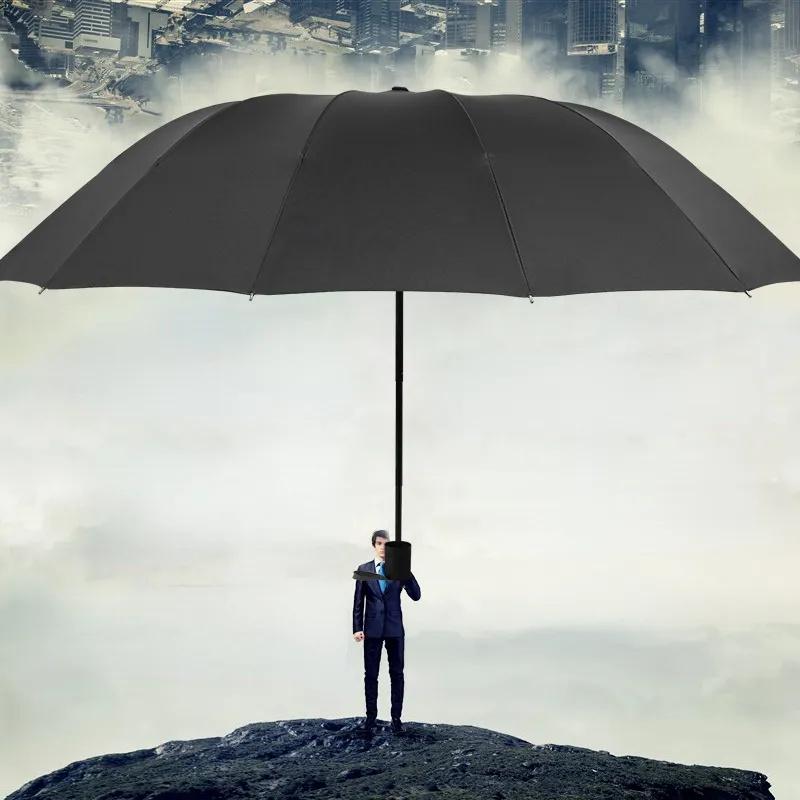 Parapluie pliant manuel polyvalent à 12 baleines pour hommes et femmes, renforcé, résistant à la pluie, protection solaire