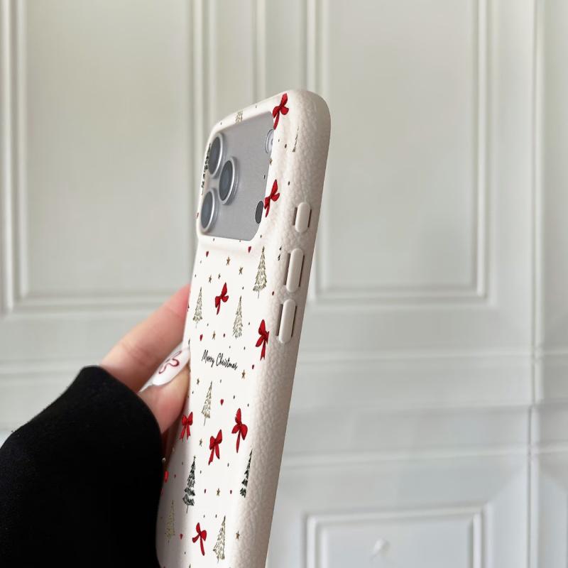 White Snow Stars Christmas Tree Phone Case for iPhone 18 17 Pro Max 16 Plus 15 14 13 12 11 Pro Max Plus Air Cover