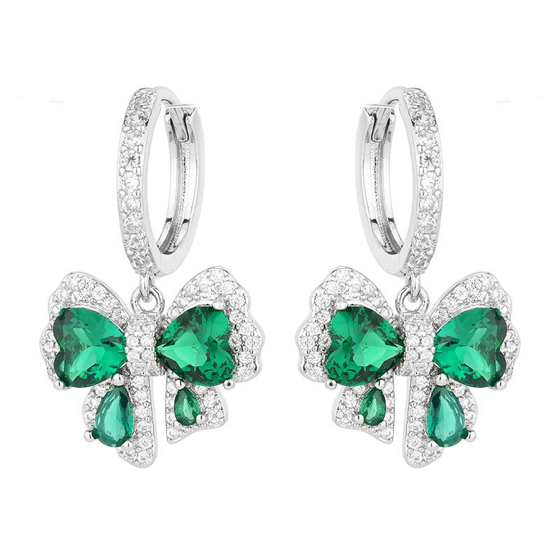 Manufacturer's Direct Of 2025 New Emerald Butterfly Set Women Fashionable Earrings Necklaces Rings Light Luxury Hair Replacement
