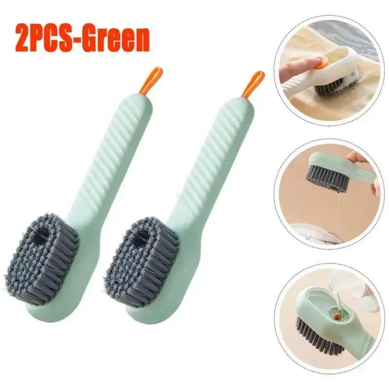 2-in-1 Soft Bristle Liquid Filled Brush - Shoe & Kitchen Cleaning Tool, Multifunction Household Scrubber for Bathroom Sink