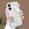 Cute Cartoon Pattern Cream Texture Casing Wavy Edge Soft Silicone Cover Phone Case for Xiaomi Redmi