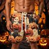 Men's Loose Fit Halloween Themed Athletic Shorts with Elastic Waistband and Multiple Pockets Casual Sportwear Bottoms for Outdoor Activities
