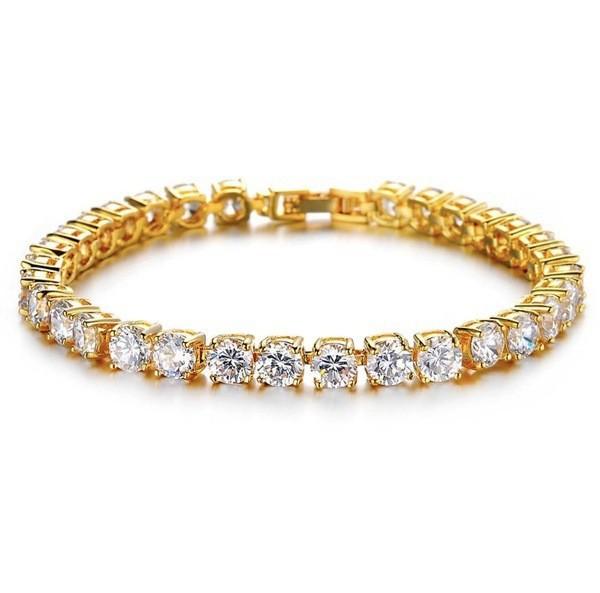 

Transparent Gold Silver Cubic Zirconia Circular Bracelet Decoration Jewelry Golden