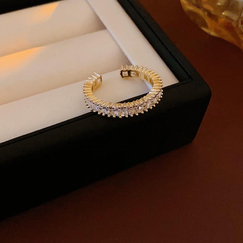 5A Grade Zircon Bauhinia Pattern Open Ring - Luxurious, Versatile, Exquisite Jewelry for Women