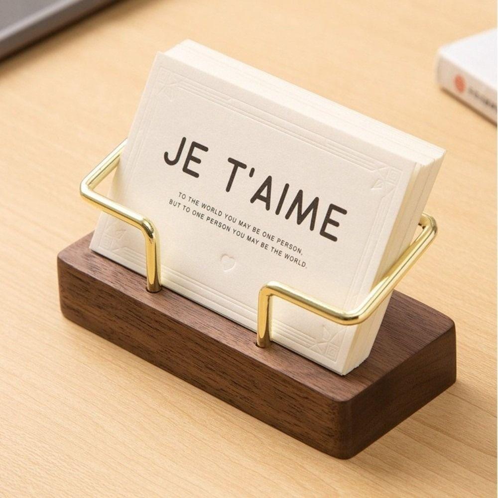 Metal Wood Combined Name Card Stand Multiple Styles Desktop Card Holder  Office