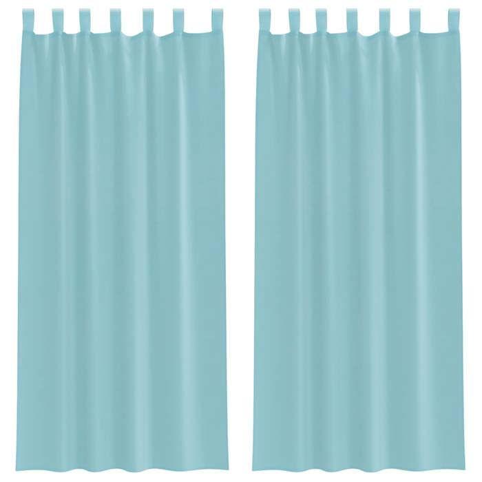 VidaXL Voile Curtains with Loops 2 Pcs Turquoise 140x245 Cm, Net Curtain, Sheer Curtain, Window Voile, 4102329