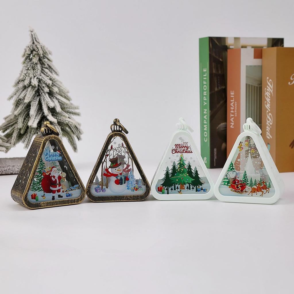 Vintage Christmas Lantern Night Light: Glowing Window & Desktop Ornament
