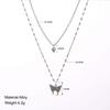 Double Layer Butterfly Pendant Rhinestone Choker Necklace – Women's Ins Style Clavicle Chain.
