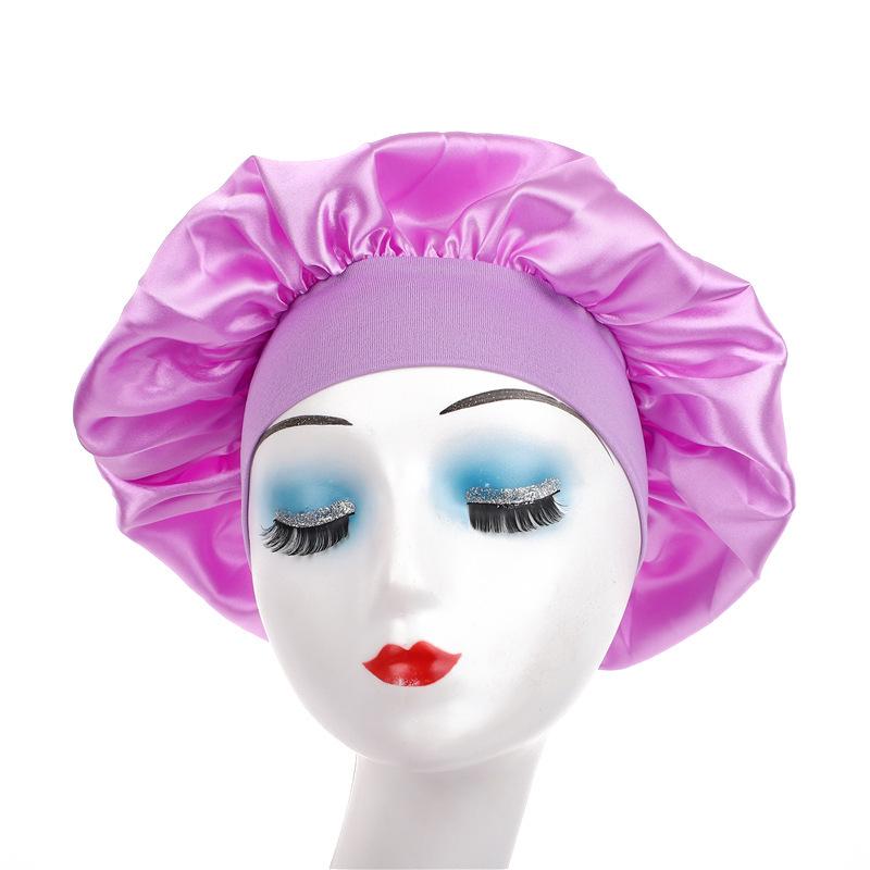 "Extra-Large Silk Sleep Cap with Bowknot – Beauty Hair Care Turban Hat"