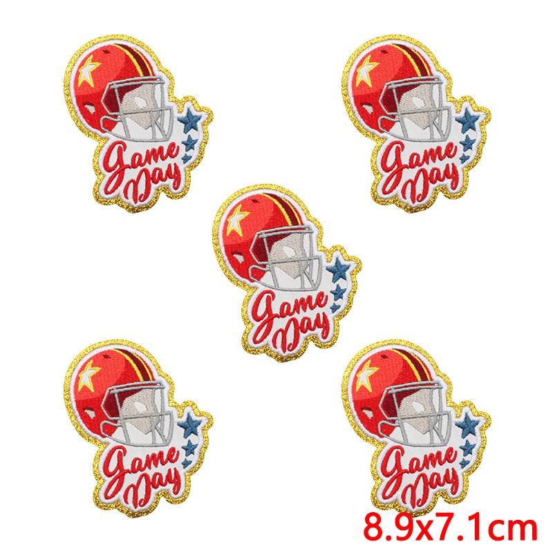 10pcs Wholesale Rugby Love Patches On Clothes Applique Diy Greet Towel Embroidery Iron On Patches For Clothing Sew Stickers 