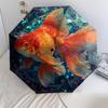 Sea Fish  pattern, automatic folding umbrella, portable and foldable design, 8 ribs, a Christmas or birthday gift.
