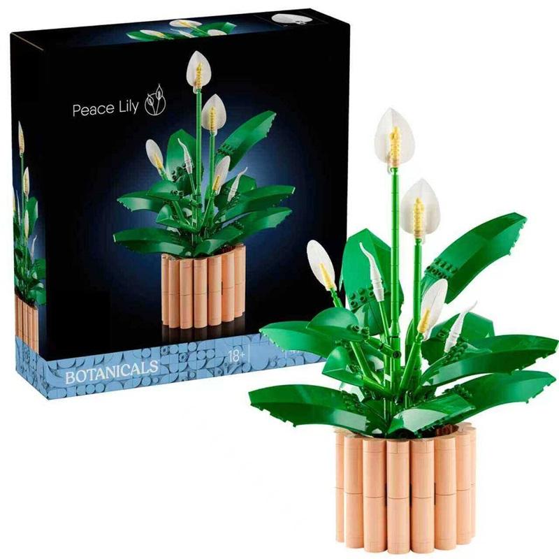 Compatible with LEGO Building Blocks Plant Bouquet Immortalized Flower 11504 Peace Lily Children's Assembly Toy for Boys